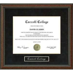 Carroll College Diploma Frame 