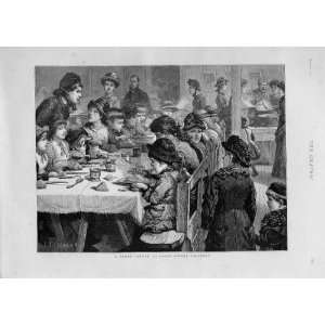  A Penny Dinner To Board School Children Antique Print 