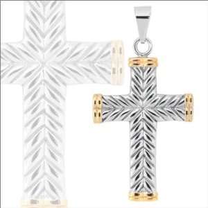 Mens Cross Pendant with a Thick Cut Design The Ends Of The Pendant 