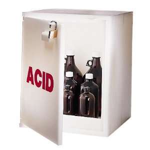 HDPE Benchtop Acid Storage Cabinet, thirty six 2.5 L bottle capacity