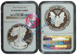 2012 W Proof American Silver Eagle $1 NGC PF70 PF 70 Ultra Cameo BL 
