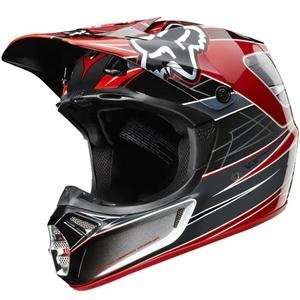  Fox Racing V3 Steel Faith Helmet   Small/Silver/Red 