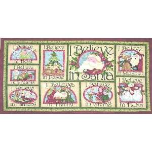  45 Wide I Believe In Santa Panel Garnet Fabric By The 