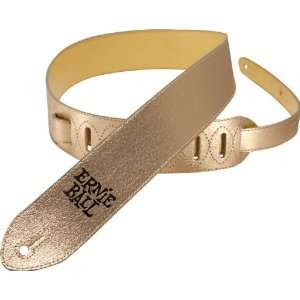 Ernie Ball Metallic Foil Leather Strap Gold