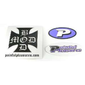  Painful Pleasures STICKERS   Your choice of 3 Stickers Oval Painful 
