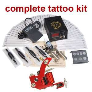  Tattoo Kits 1 New Machine Gun Power Needles 1 Ink DIY 018 Beauty