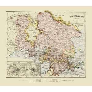  HANNOVER GERMANY (PROVINCE OF) MAP 1851