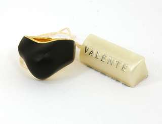 VALENTE ITALIAN SIGNED 18K GOLD & BLACK ONYX LADIES BAND RING NWT 