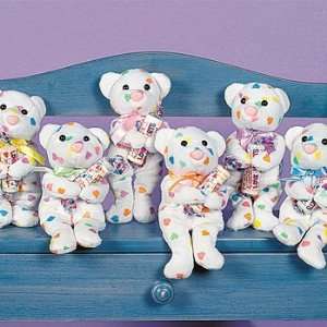 Plush Pastel Heart Bears With SMARTIES Roll Candy   Candy & Hard Candy 