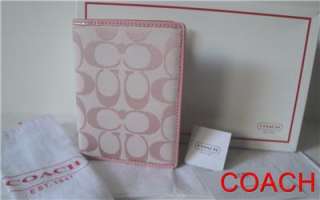 COACH PEONY/PINK SIGNATURE TRAVEL PASSPORT CASE/HOLDER/WALLET NWT GIFT 