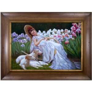 Artmasters Collection YK89797B WW54 Garden Nap Framed Oil Painting 