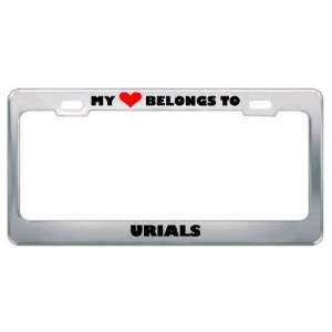 My Heart Belongs To Urials Animals Metal License Plate Frame Holder 