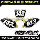 Custom Suzuki Number Graphics Backgrounds   RM RMZ DRZ 65 80 85 110 