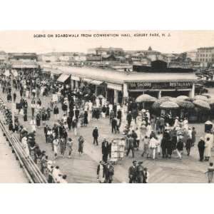  Boardwalk Scene, Asbury Park, NJ Vintage Reproduction 