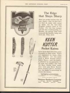 1914 KEEN KUTTER EC SIMMONS POCKET KNIFE BLADE SHARP CUTLERY CAMP 