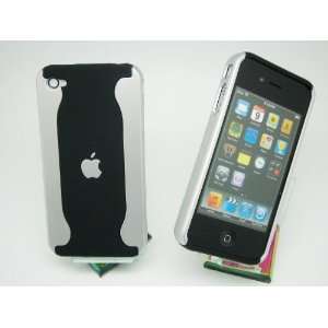  Apple iPhone 4 4G 4S Dual 2 Tone Silver / Black Hard Back 