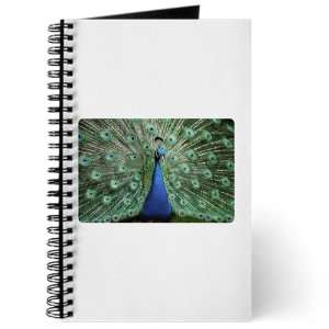 Journal (Diary) with Peacock with Beautiful Plumage (Feathers) on 