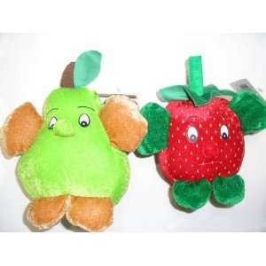  Pear & Strawberry Plush Doll Toy ~ 2 pc Set Toys & Games