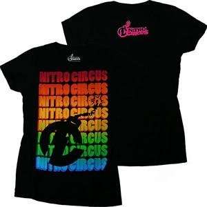Nitro Circus Womens Rainbow T Shirt   Medium/Black