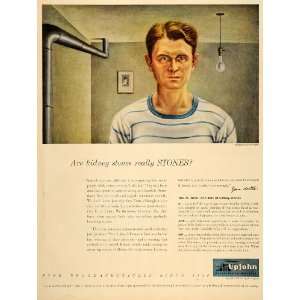  1949 Ad Kidney Stones Upjohn Pharmaceuticals Kalamazoo 