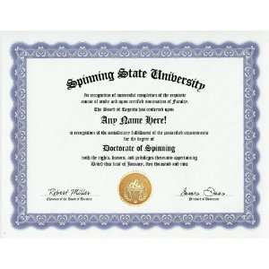  Spinning Degree Custom Gag Diploma Doctorate Certificate 