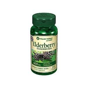  Elderberry Sambucus 400 mg. 100 Capsules Health 