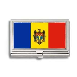  Moldova Moldavia Flag Business Card Holder Metal Case 