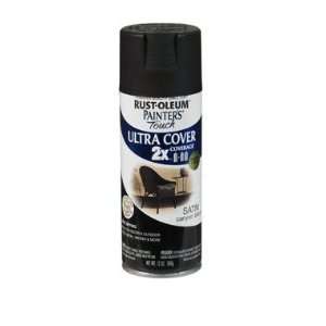 12 Oz Canyon Black Satin Painters Touch 2X Cover Spray Paint [Set of 