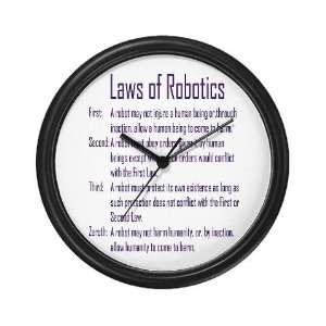  Asimov Laws of Robotics Geek Wall Clock by 