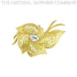   Untreated White Sapphire Brooch with Natural White Sapphires (J1512