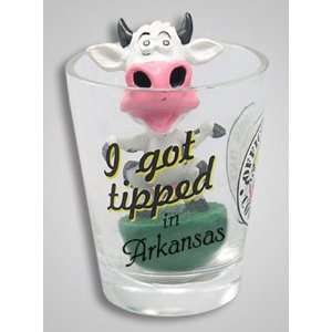  Arkansas Tipping Cow Bobble Head Shot Glass Kitchen 