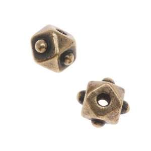  Brass Oxide Finish Lead Free Pewter 6mm Faceted Cube Beads 