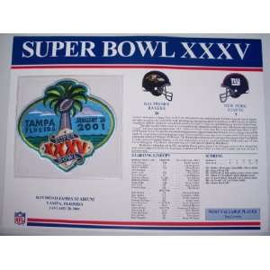  2000 Baltimore Ravens vs NY New York Giants NFL Super Bowl 