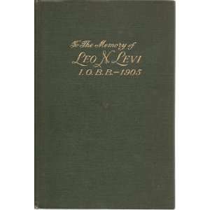   1905 Leo N. Levi, Joseph Hirsh Henry Cohen  Books