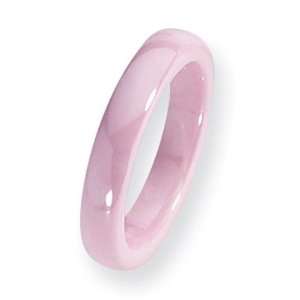  Ceramic Pink 4mm Polished Comfort Fit Wedding Band Ring 