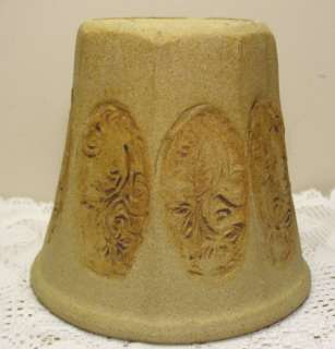USA Sand Cast Pottery Pressed Floral Design Planter/Flower Pot  