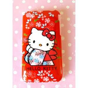 Hello Kitty Iphone 3 Classic Japan Kimono Red Case with Free Mirror 