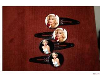 MARILYN MONROE striped 4 hair clips barrettes  