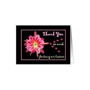 CATERER Wedding Thank You with Red Hearts Card