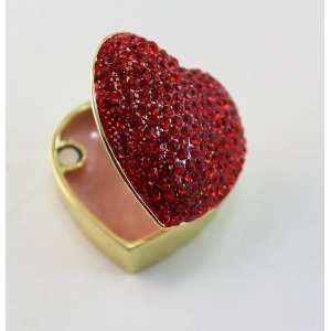  Bejeweled Metal Red Heart Pill Box Pill Box Toys & Games