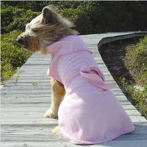 Bundle 35 Exclusive Dog Bathrobe Color White (with Pink Trim), Size 