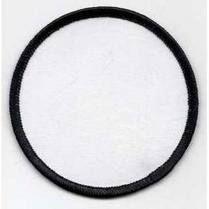  BLANK Patch 3 WHITE Back & Black Edge Heat Sealed Back 