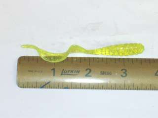 CURLY TAIL GRUB CHARTREUSE GLITTER 25 PACK FISHING  