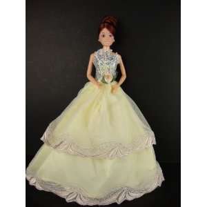  Yellow Ball Gown with Silver Sequins on the Botice Made to 