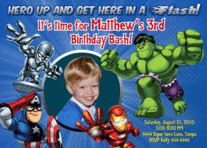 SUPER HERO SQUAD CUSTOM BIRTHDAY INVITATIONS UPRINT  