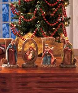 PC PIECE NOEL WORDS NATIVITY FIGURINE INDOOR CHRISTMAS DECORATION 
