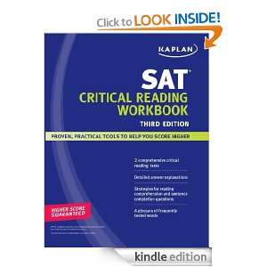 Kaplan SAT Critical Reading Workbook Kaplan  Kindle Store