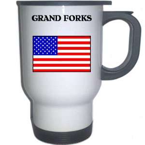  US Flag   Grand Forks, North Dakota (ND) White Stainless 
