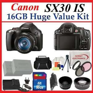  Canon PowerShot SX30 IS Digital Camera + SSE Huge 16GB 