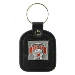  Maryland Terrapins Leather Square Key Ring   NCAA College 